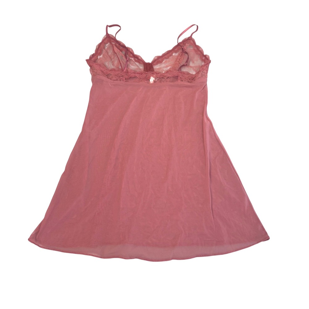 Cosabella Babydoll Chemise Lace Trim Mesh Nightgown Rose Pink Made Italy Small - Picture 2 of 8